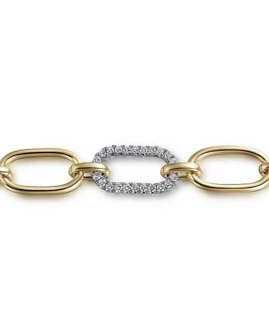 Gabriel & Co. Contemporary Collection Diamond Oval Link Bracelet